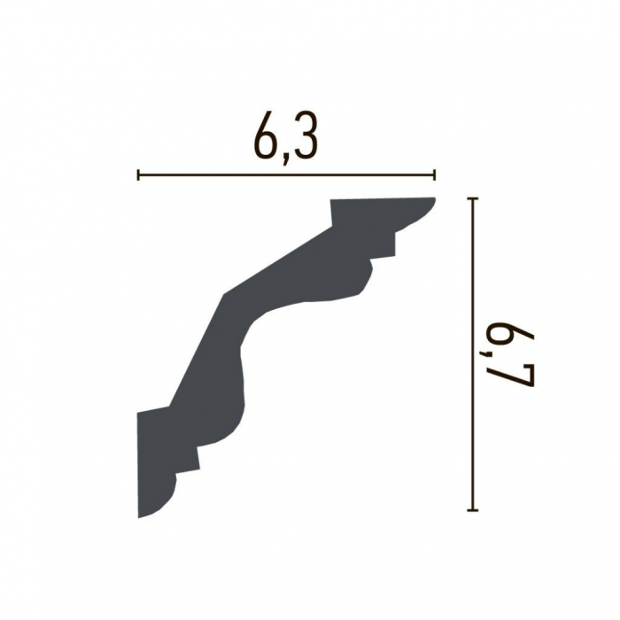 Cornisa decorativa din poliuretan Flexibil P814F - 6.7x6.3x200 cm [3]
