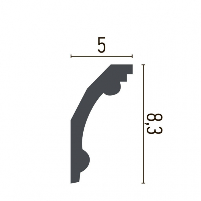 Cornisa decorativa din poliuretan Flexibil P857F - 5x8.3x200 cm [2]