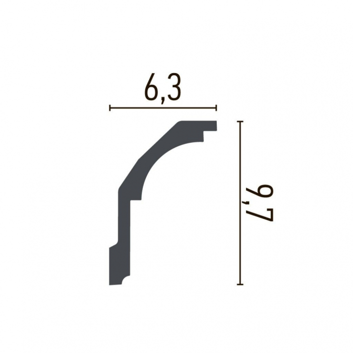 Cornisa decorativa din poliuretan Flexibil P872F - 9.7x6.3x200 cm [3]