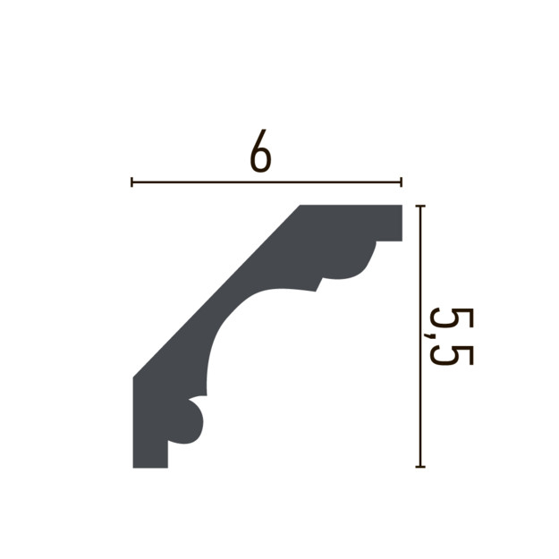 Cornisa decorativa din poliuretan Flexibil P902F - 4.6x4.6x200 cm [4]