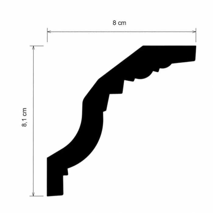 Cornisa decorativa din poliuretan Flexibil P905EF - 8.1x8x200 cm [2]