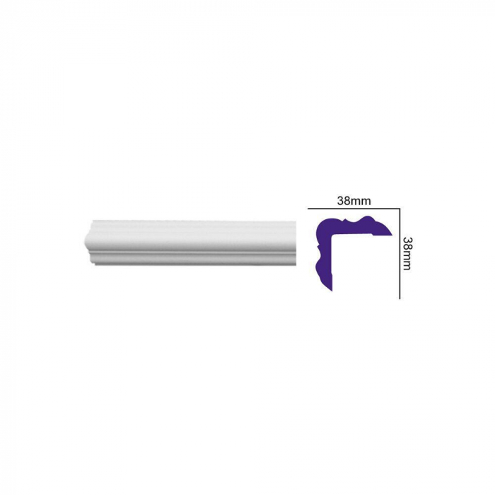 Cornisa decorativa din poliuretan K221 - 3.8x3.8x244 cm [1]
