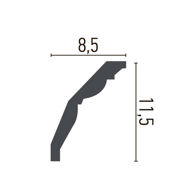 Cornisa decorativa din poliuretan P818 - 11.5x8.5x200 cm [3]