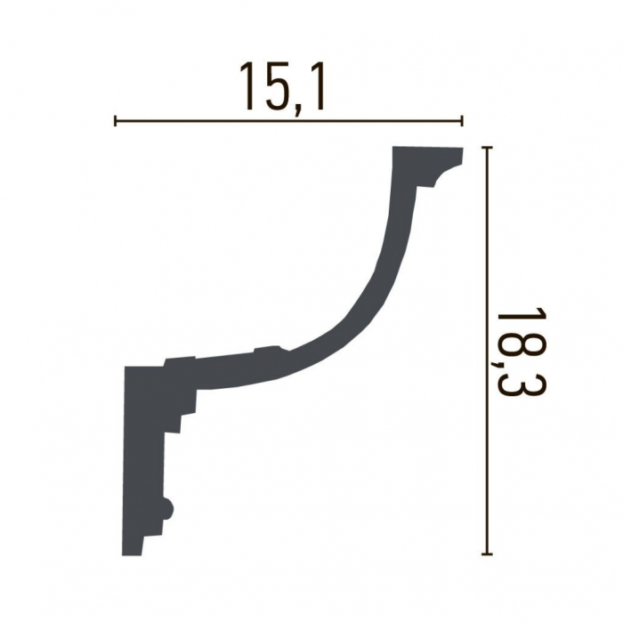Cornisa decorativa din poliuretan P837 - 18.3x15.1x200 cm [3]