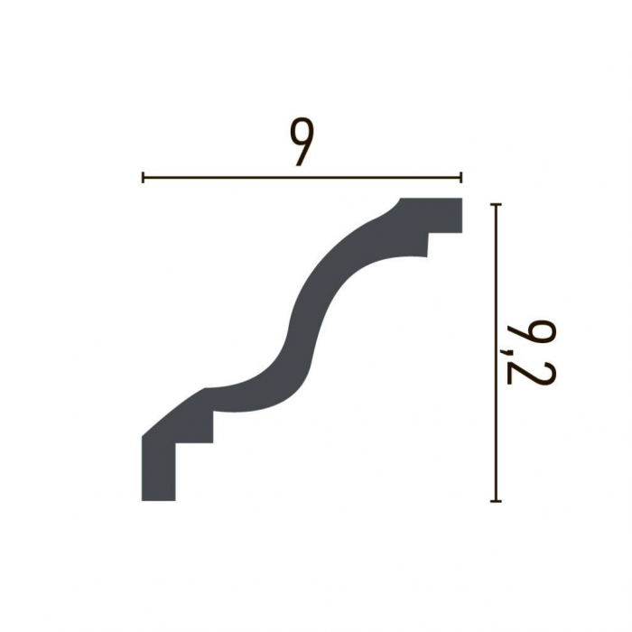 Cornisa decorativa din poliuretan P855 - 9.1x9.1x200 cm [3]