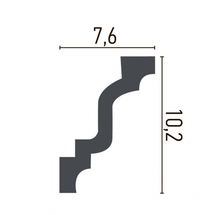 Cornisa decorativa din poliuretan P927 - 10.2x7.6x200 cm [3]