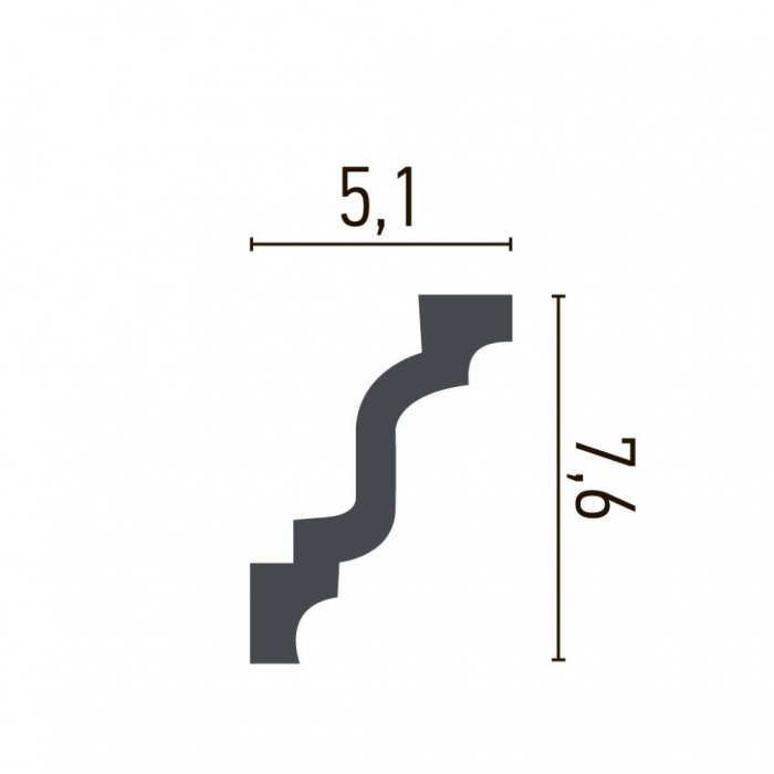 Cornisa decorativa din poliuretan P929 - 7.6x5.1x200 cm [3]