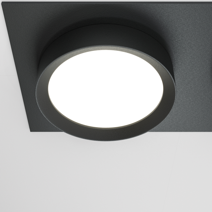 Corp de iluminat încastrat HOOP, Aluminiu și plastic Negru, 12W, MAYTONI DL086-02-GX53-SQ-B [7]