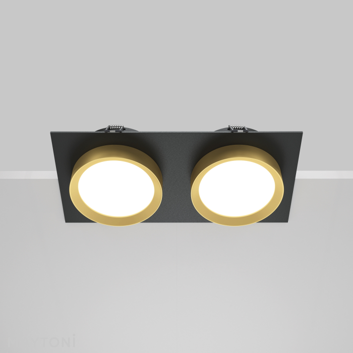 Corp de iluminat încastrat HOOP, Aluminiu și plastic Negru cu auriu, 12W, MAYTONI DL086-02-GX53-SQ-BG [8]