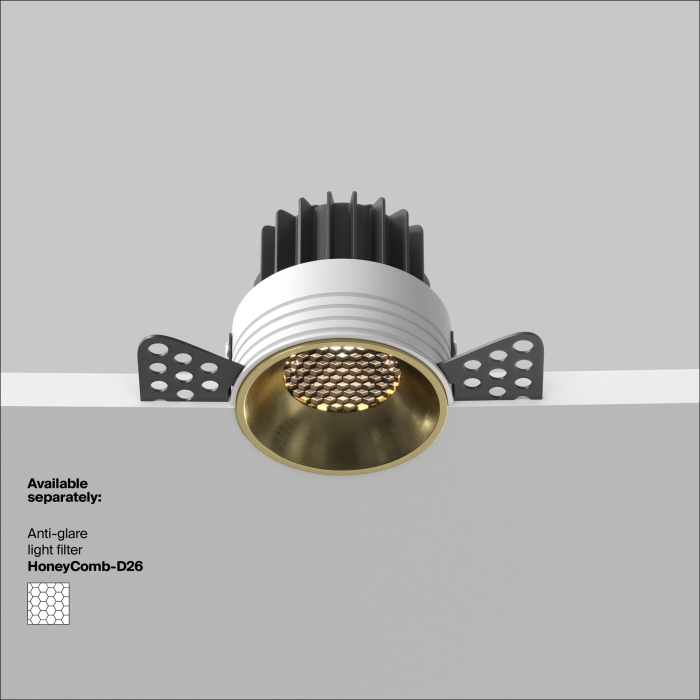 Corp de iluminat încastrat Rotund, Aluminiu Alamă, 12W, MAYTONI DL058-12W3K-TRS-BS [4]