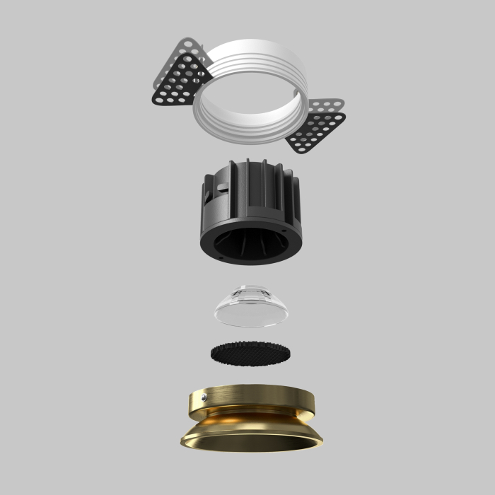 Corp de iluminat încastrat Rotund, Aluminiu Alamă, 12W, MAYTONI DL058-12W3K-TRS-BS [6]