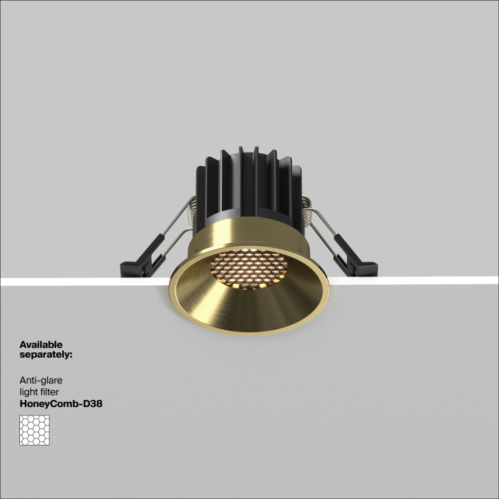 Corp de iluminat încastrat Rotund, Aluminiu Alamă, 7W, MAYTONI DL058-7W3K-BS [4]