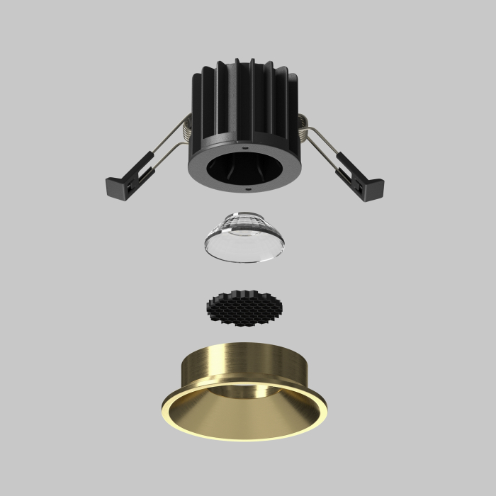 Corp de iluminat încastrat Rotund, Aluminiu Alamă, 7W, MAYTONI DL058-7W3K-BS [6]