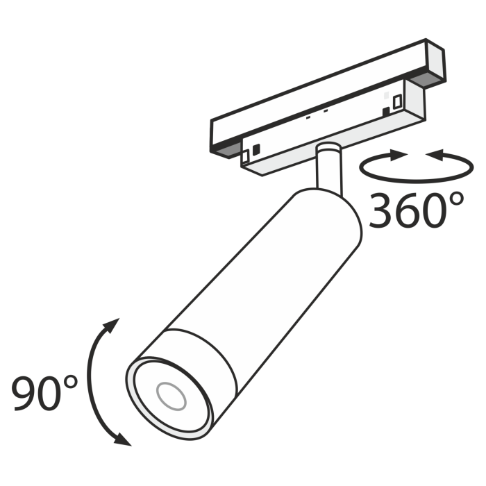 Corp de iluminat pe șină Focus LED, Aluminiu Negru, 7W, Maytoni TR019-2-7W4K-B [3]