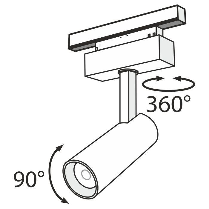 Corp de iluminat pe șină Focus LED, Aluminiu Negru, 9W, MAYTONI TR019-2-10W3K-B [3]