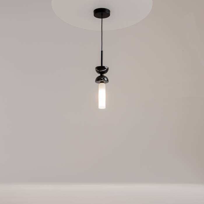 Corp de iluminat suspendat Kyoto, Metal și marmură Negru, 28W, MAYTONI MOD178PL-01B [2]