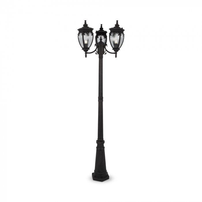 Stalp pentru exterior Fleur O414FL-03BZ, 3xE27, negru+transparent, IP44, Maytoni [2]