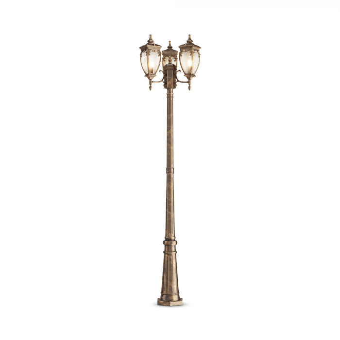 Stalp pentru exterior Fleur O414FL-03GB, 3xE27, bronz+transparent, IP44, Maytoni [1]