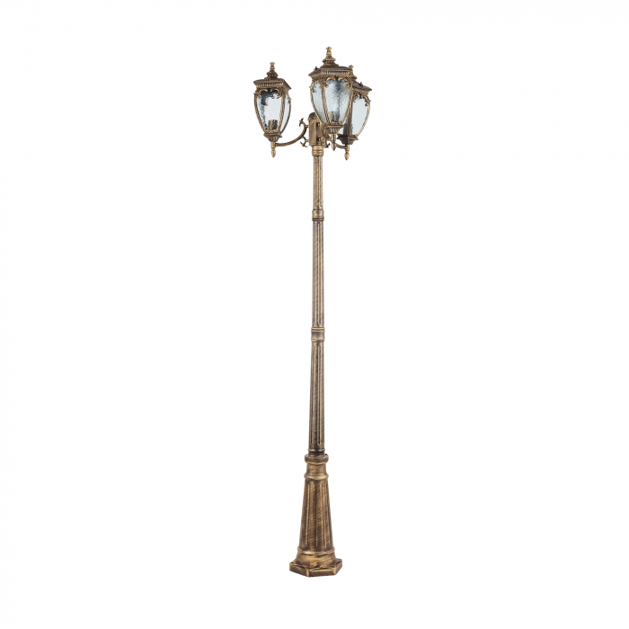 Stalp pentru exterior Fleur O414FL-03GB, 3xE27, bronz+transparent, IP44, Maytoni [2]