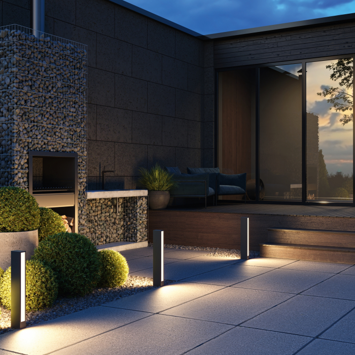 Stalp pentru exterior LED Hof O422FL-L12GF, 12W, 450lm, lumina calda, IP54, grafit, Maytoni [2]