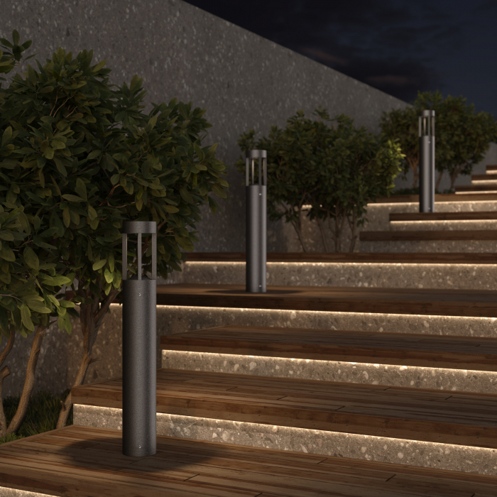 Stalp pentru exterior LED Vint O458FL-L9GF3K, 9W, 450lm, lumina calda, IP65, grafit, Maytoni [2]