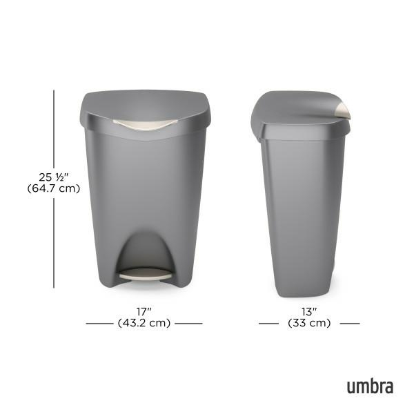 Coș de Gunoi Brim, Polipropilenă Reciclată Gri Satinat - Umbra [9]