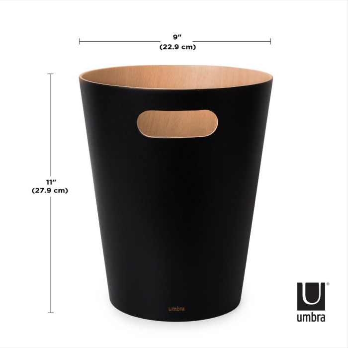 Coș de Gunoi Woodrow - Negru din Lemn, 23x23x28cm, Umbra 082780-045 [6]