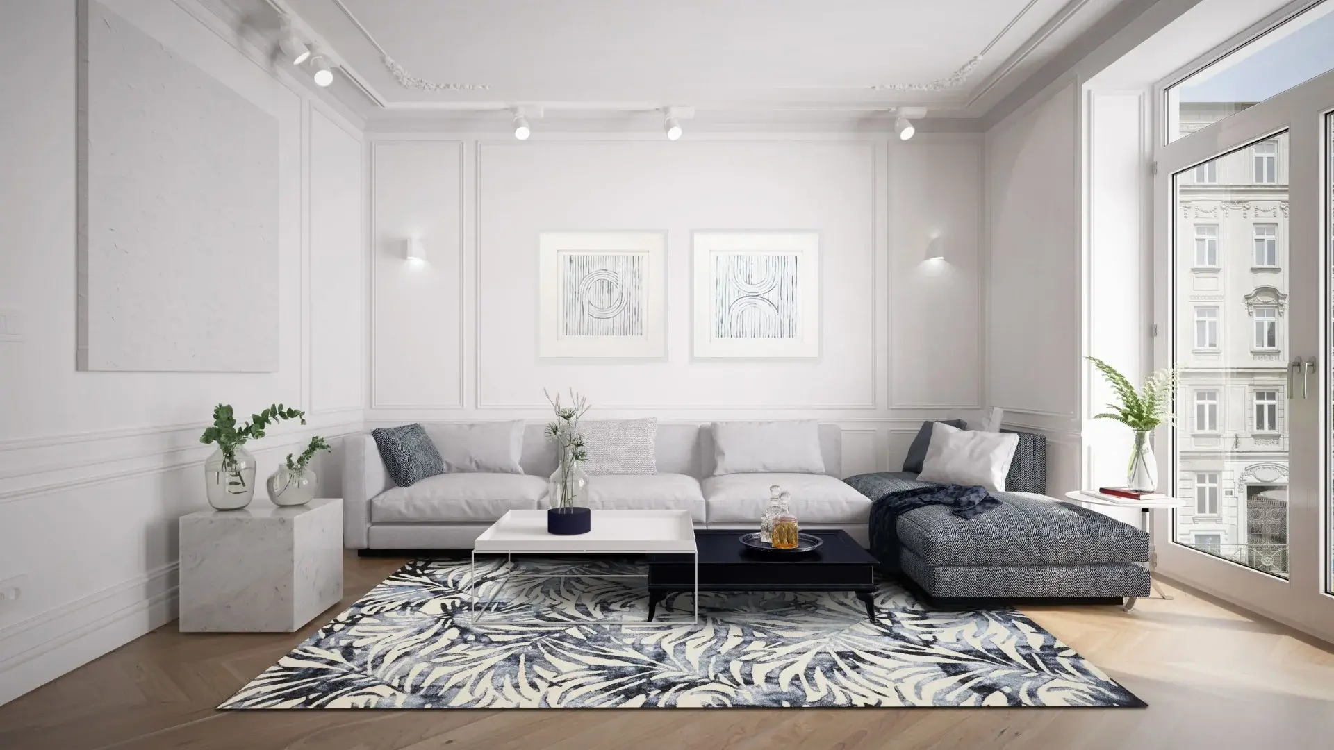 Covor living / dormitor Botanica Blue (160x230 cm/200x300 cm) Carpet Decor [5]