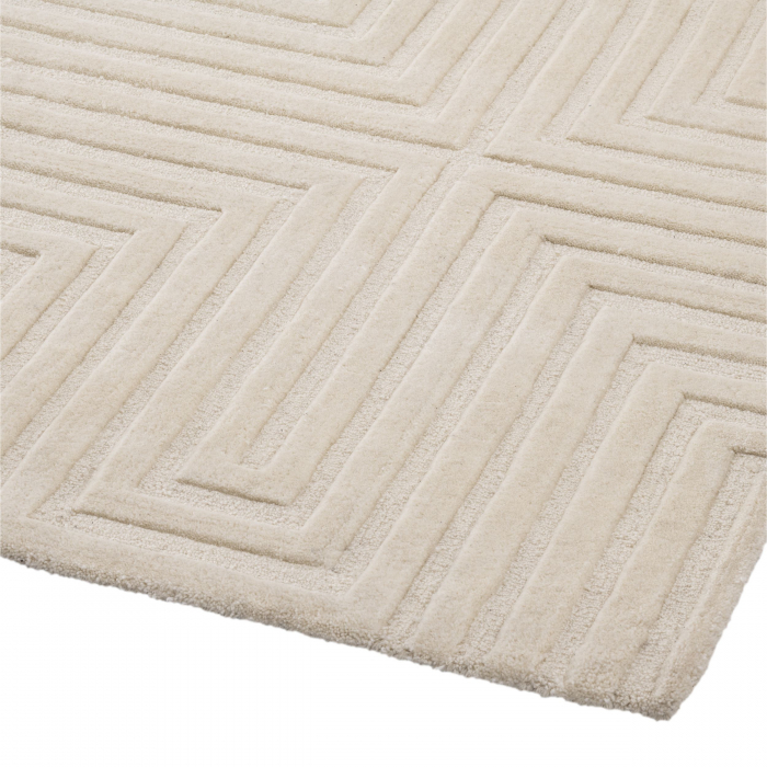 Covor living / dormitor de lux alb ivoir Breck cu model geometric linii 300x200/400 cm | Eichholtz - 115014 [3]