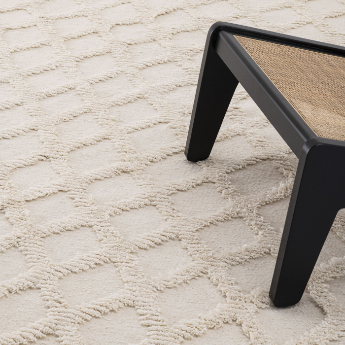 Covor living / dormitor de lux alb ivoir Carré cu model geometric 300x200/400 cm | Eichholtz - 115018 [1]