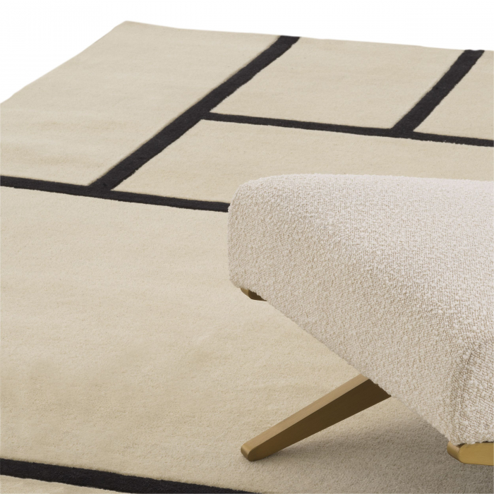Covor living / dormitor de lux Omar alb cu model geometric negru 300x200/400 cm | Eichholtz - 115828 [2]