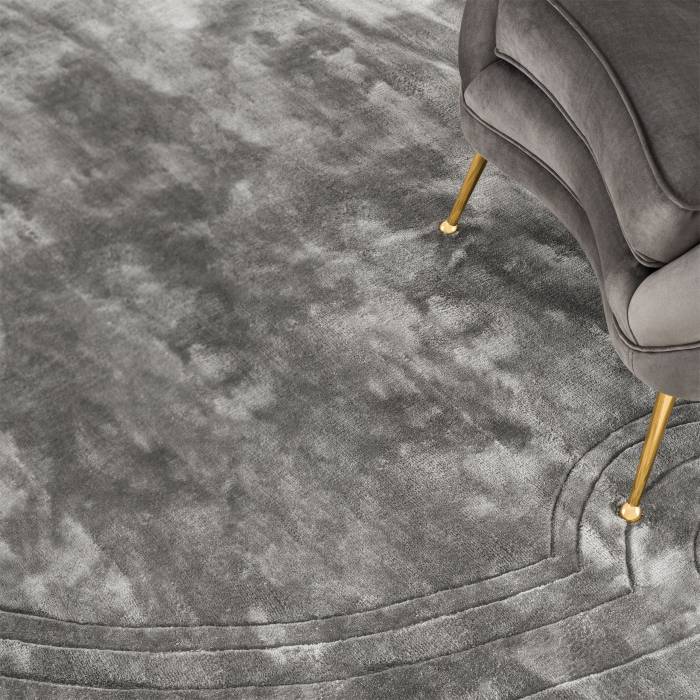Covor living / dormitor de lux rotund gri/crem Palazzo Ø 280 cm tesut manual  | Eichholtz - 113179 [3]
