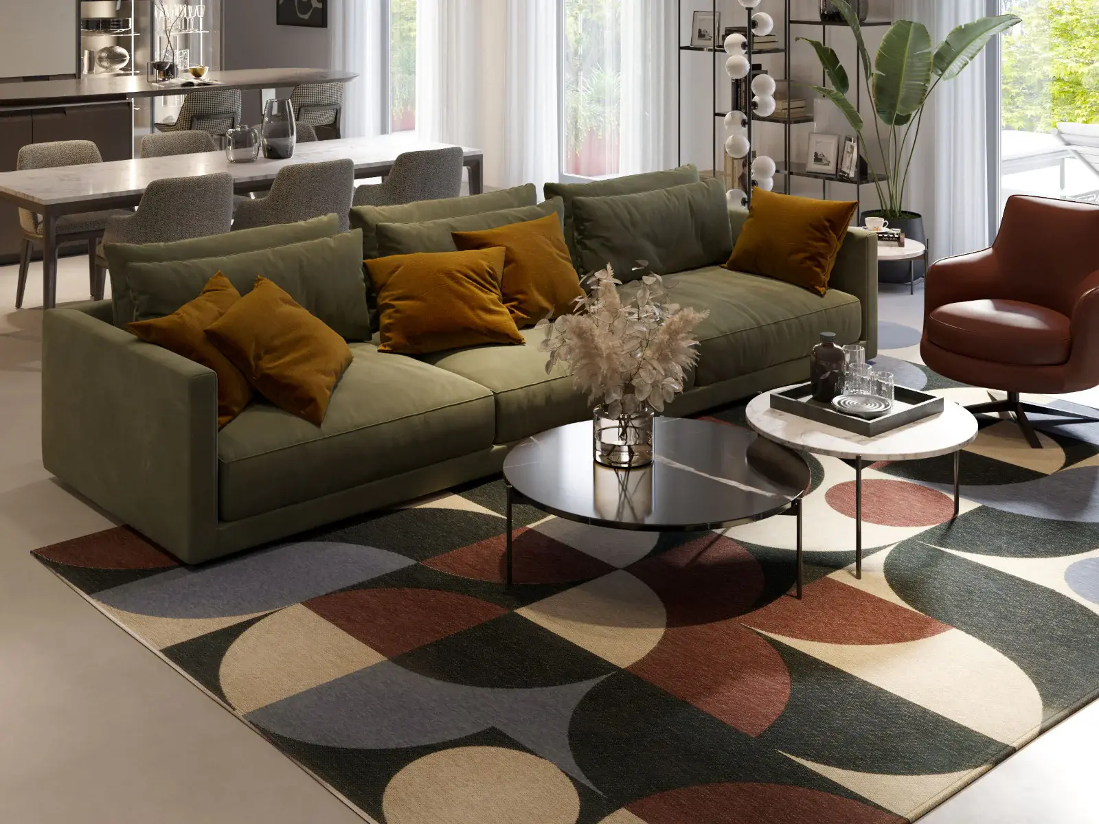 Covor living / dormitor Deco Blue Copper (160x230 cm/200x300 cm) Carpet Decor [2]