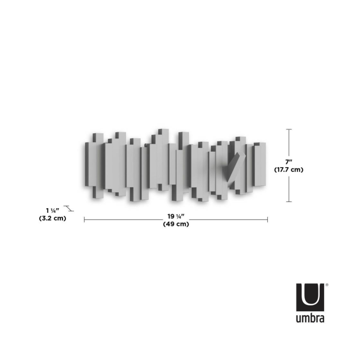 Cuier de perete UMBRA STICKS, 5 cârlige, gri [6]
