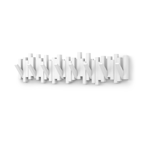 Cuier Sticks 8 72x5x18,4 cm, Plastic Reciclat Alb - Umbra [4]
