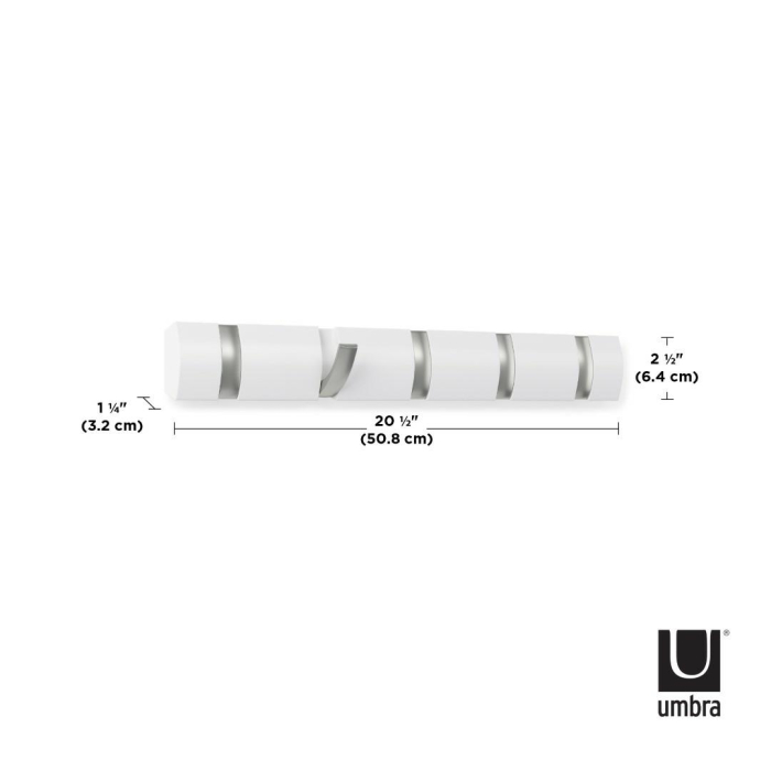 Cuier Flip 5 51x3x6 cm, Alb - Umbra [6]