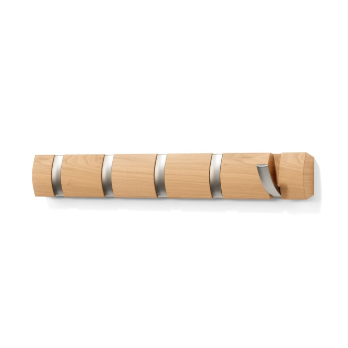 Cuier Flip 5 51x3x6 cm, Lemn Natural - Umbra [2]