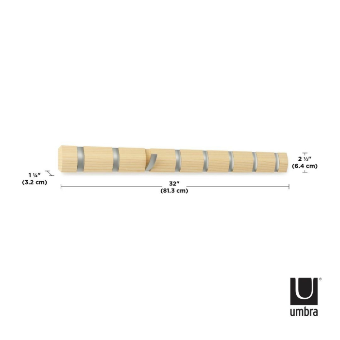 Cuier Flip 8 81,3x2,5x7,6 cm, Natural - Umbra [6]