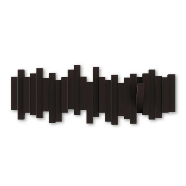 Cuier modern Micola maro/gri/negru/alb 46 cm, cu 5 carlige rabatalibe, 318211-660 - King [8]