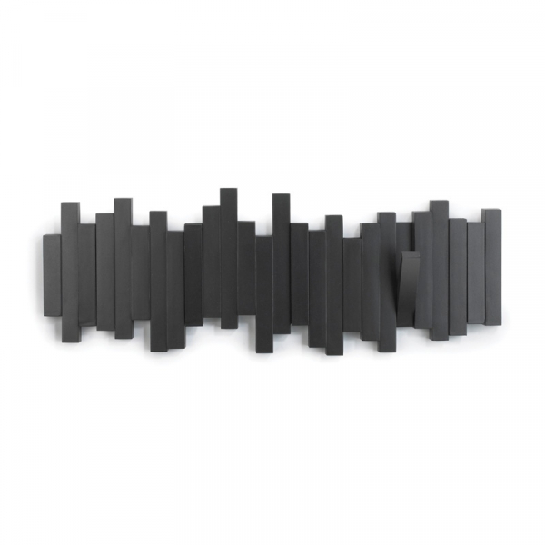 Cuier modern Micola maro/gri/negru/alb 46 cm, cu 5 carlige rabatalibe, 318211-660 - King [11]