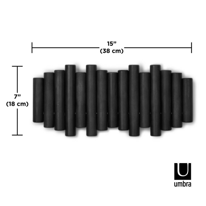 Cuier Picket Rail 38x4x18 cm, Negru - Umbra [6]