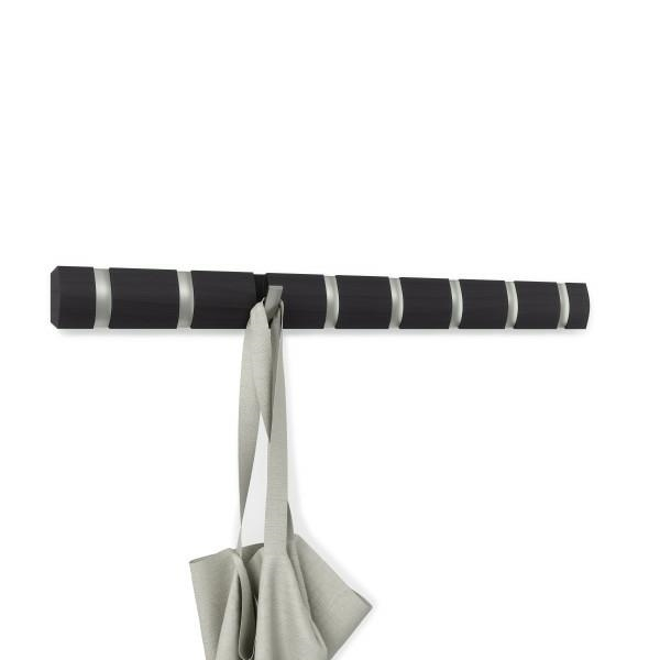 Cuier negru modern Katia cu 3,5 sau 8 carlige rabatabile, lemn/nichel, 318853-1143 - King [12]