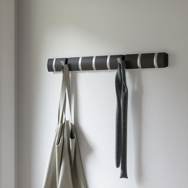 Cuier negru modern Katia cu 3,5 sau 8 carlige rabatabile, lemn/nichel, 318853-1143 - King [13]