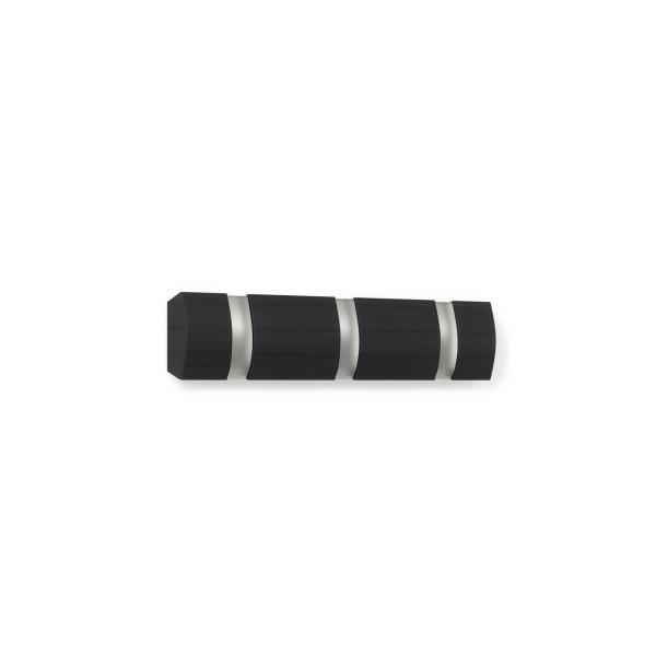 Cuier negru modern Katia cu 3,5 sau 8 carlige rabatabile, lemn/nichel, 318853-1143 - King [3]