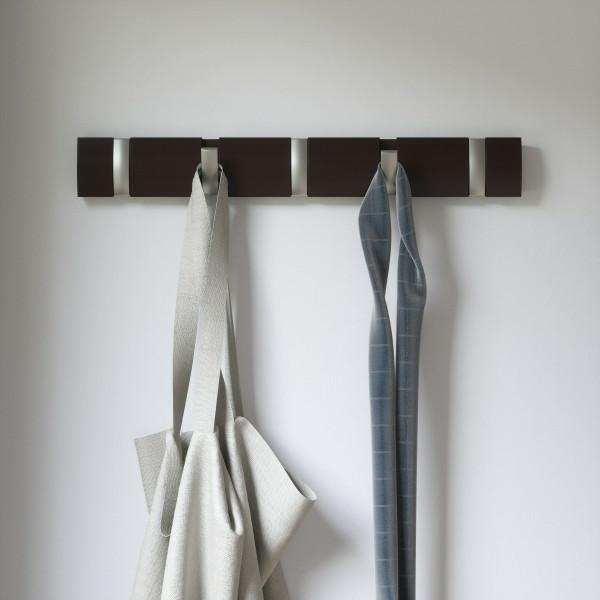 Cuier negru modern Katia cu 3,5 sau 8 carlige rabatabile, lemn/nichel, 318853-1143 - King [10]