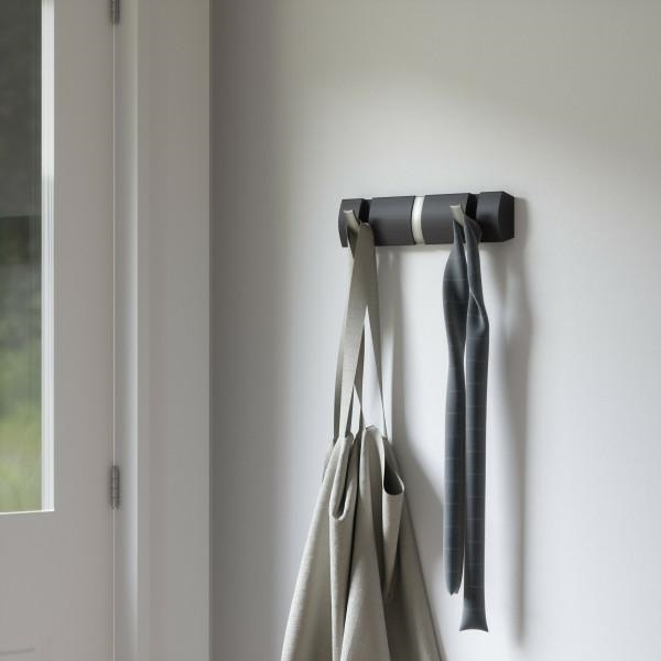 Cuier negru modern Katia cu 3,5 sau 8 carlige rabatabile, lemn/nichel, 318853-1143 - King [6]