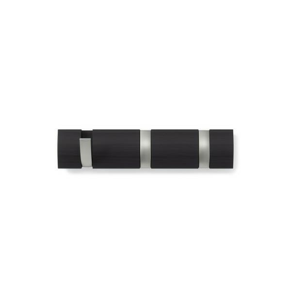 Cuier negru modern Katia cu 3,5 sau 8 carlige rabatabile, lemn/nichel, 318853-1143 - King [4]