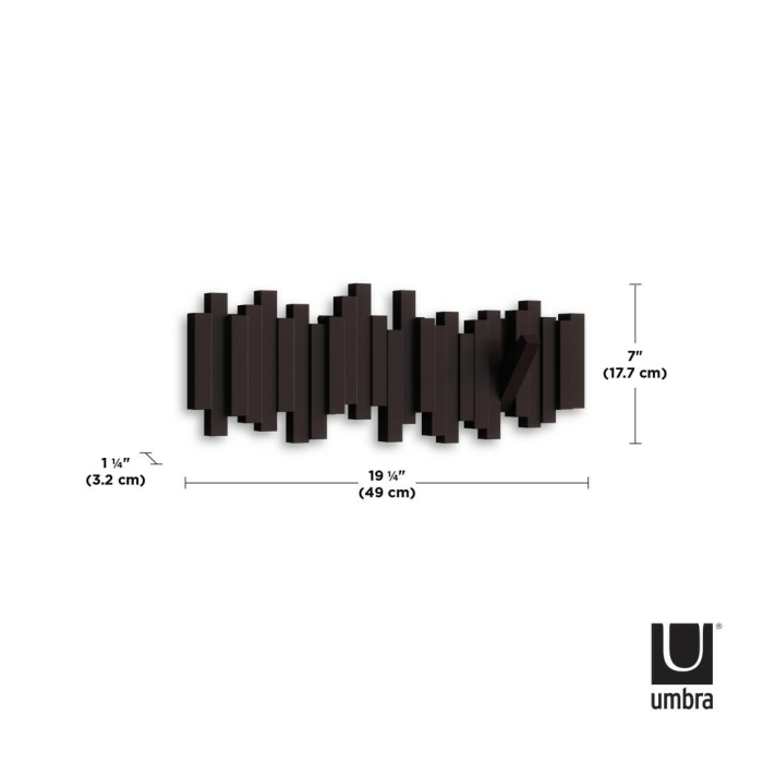 Cuier Sticks 5 49x3x18 cm, Plastic Espresso - Umbra [6]