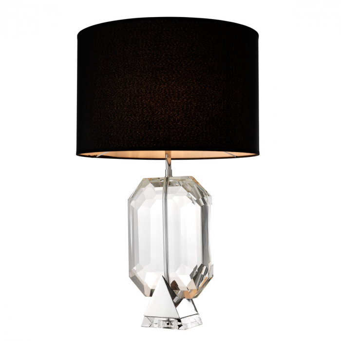   Lampă de masă Emerald cu finisaj nichel inclusiv abajur negru 110144 EICHHOLTZ [1]