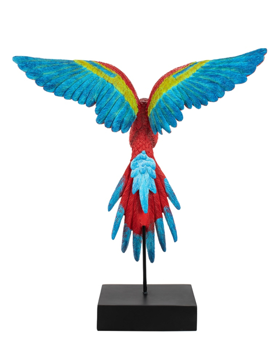 Decorațiune Papagal Aripi Deschise Roșu / Albastru Papagal Aripi Deschise Roșu 52,1x61,2x17,2 cm, Rășină Polimerică Roșu; Albastru - Kare Design [4]